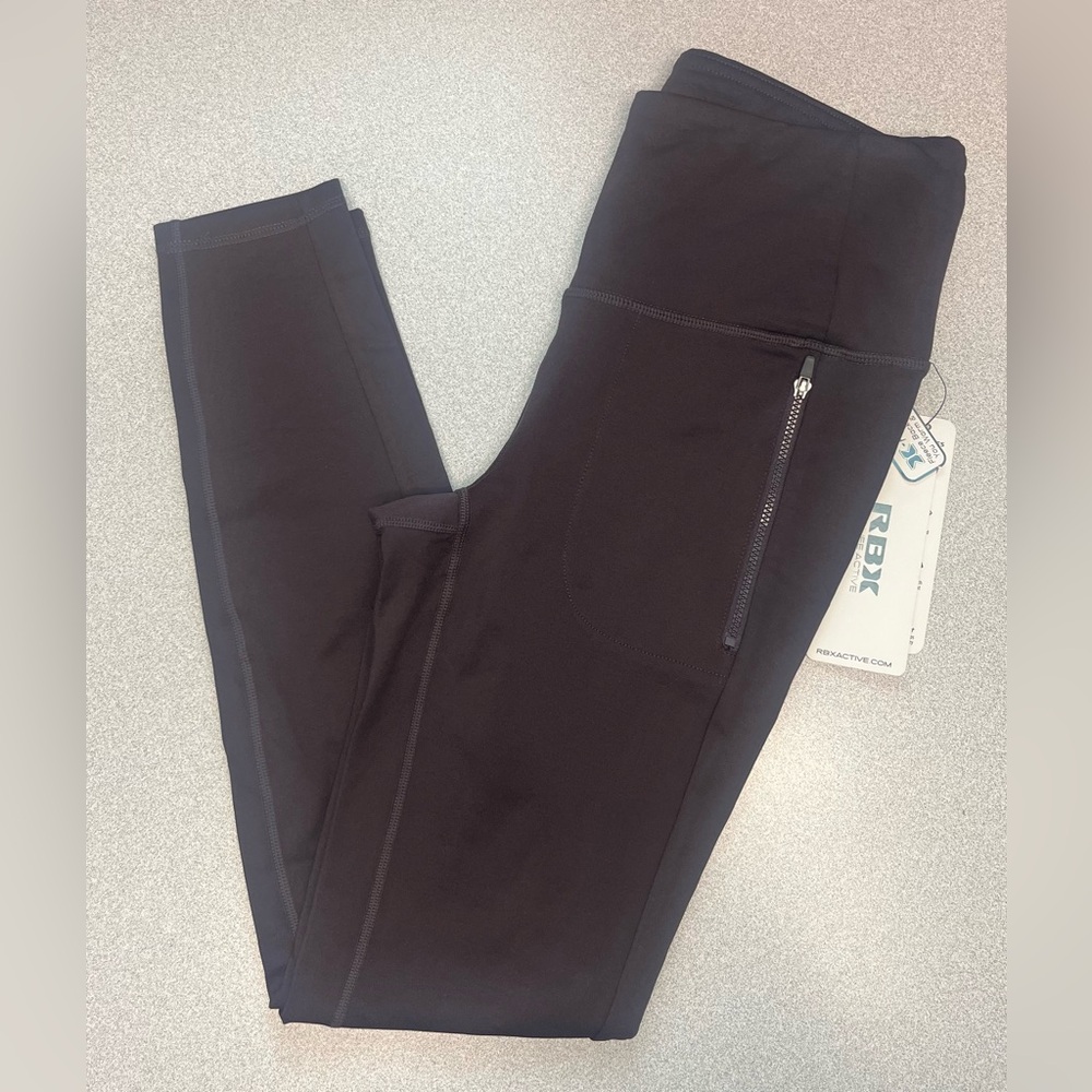 NEW Women's RBX Active Leggings Medium POCKETS Moisture Wicking Fleece Lined